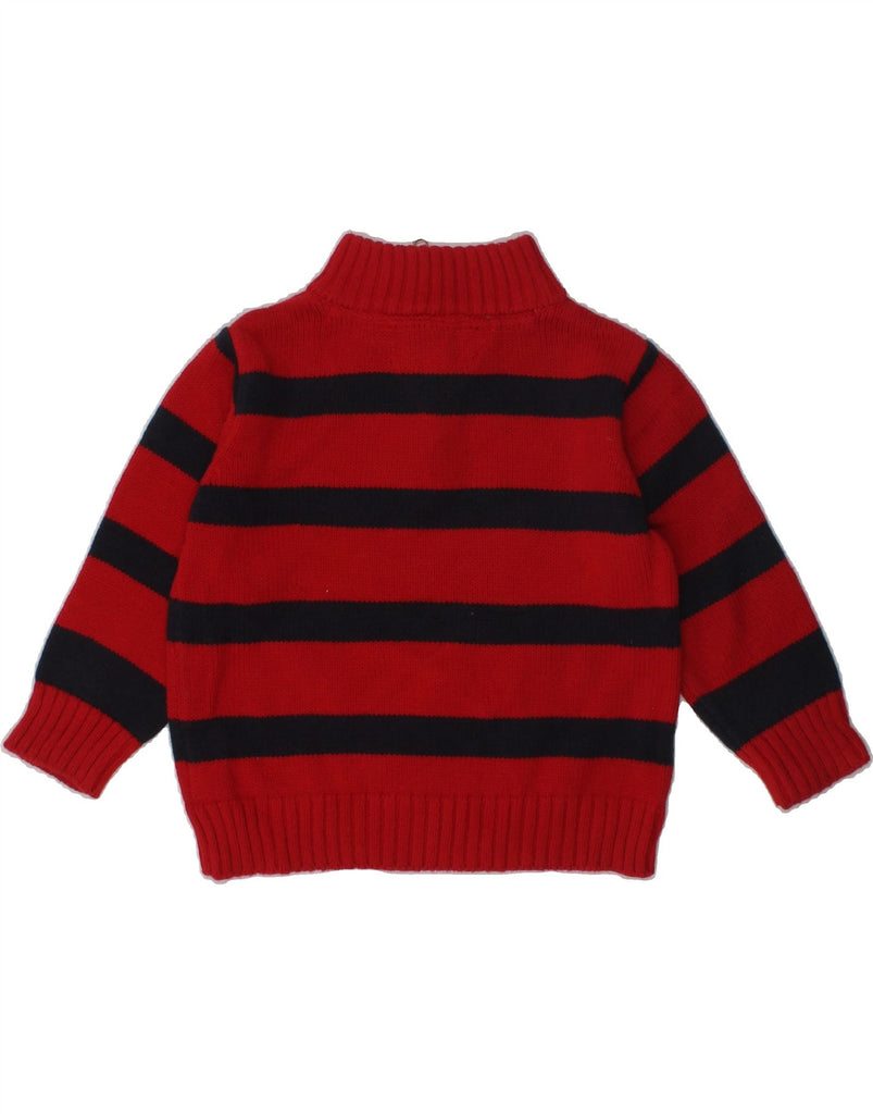 TOMMY HILFIGER Baby Boys Zip Neck Jumper Sweater 18-24 Months Red Striped | Vintage Tommy Hilfiger | Thrift | Second-Hand Tommy Hilfiger | Used Clothing | Messina Hembry 