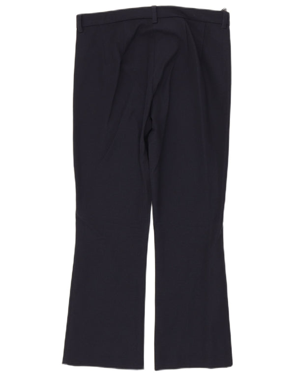 MAX MARA Womens Bootcut Suit Trousers UK 4 XS W26 L25  Navy Blue Cotton
