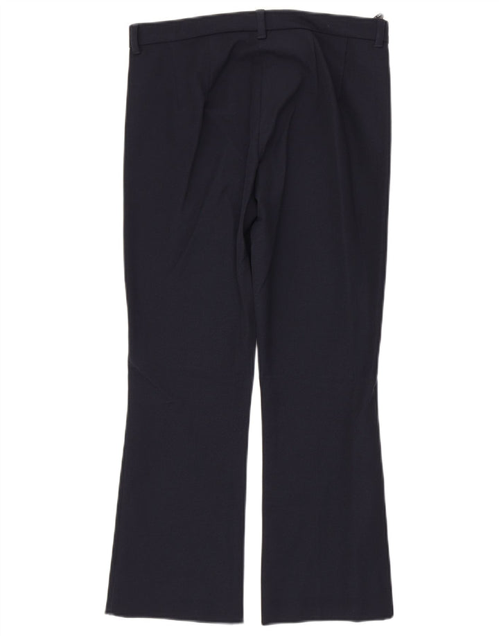 MAX MARA Womens Bootcut Suit Trousers UK 4 XS W26 L25  Navy Blue Cotton