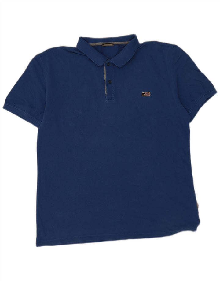 Napapijri Mens Polo Shirt Large Blue