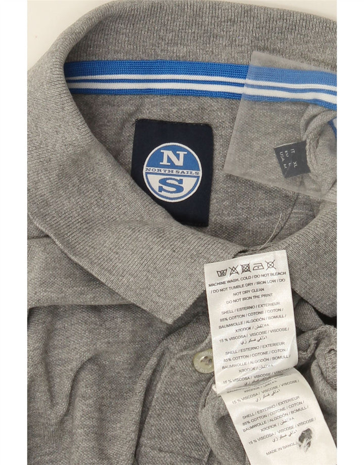 North Sails Mens Polo Shirt Medium Grey Cotton