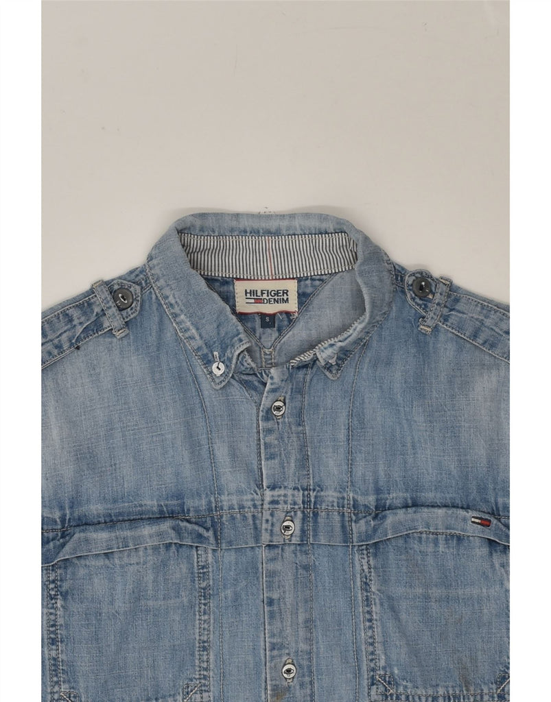 TOMMY HILFIGER Mens Denim Shirt Small Blue Cotton | Vintage Tommy Hilfiger | Thrift | Second-Hand Tommy Hilfiger | Used Clothing | Messina Hembry 