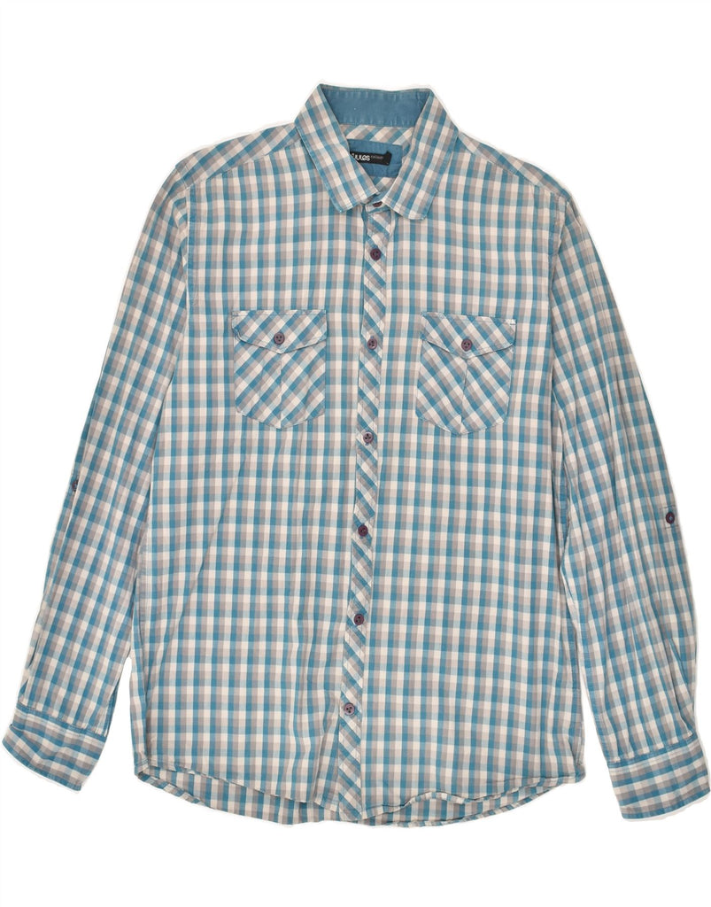 JULES Mens Shirt Large Blue Check Cotton | Vintage Jules | Thrift | Second-Hand Jules | Used Clothing | Messina Hembry 