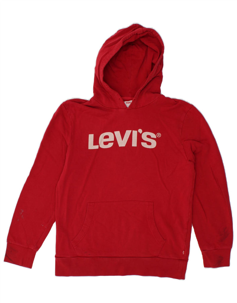 LEVI'S Mens Graphic Hoodie Jumper Medium Red Cotton | Vintage Levi's | Thrift | Second-Hand Levi's | Used Clothing | Messina Hembry 