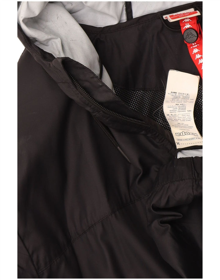 Kappa Mens Hooded Rain Jacket UK 42 XL Black Polyamide