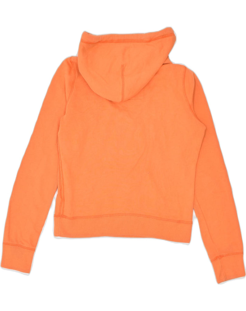 HOLLISTER Womens Graphic Hoodie Jumper UK 14 Medium Orange Cotton | Vintage | Thrift | Second-Hand | Used Clothing | Messina Hembry 