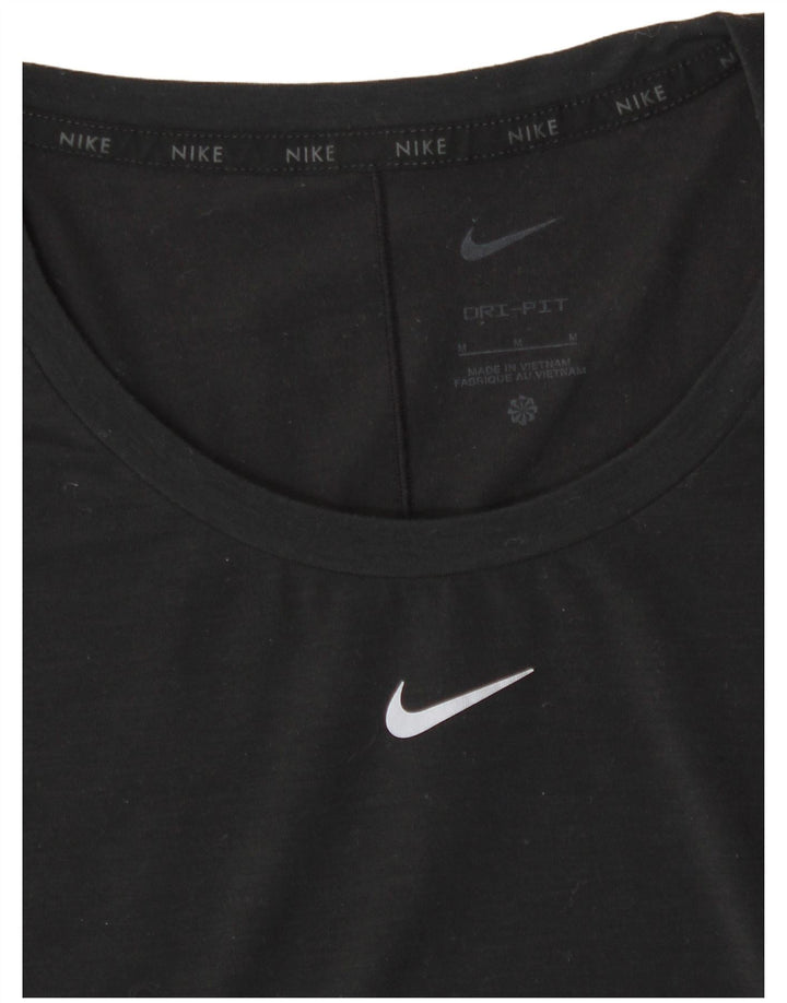Nike Womens Dri Fit T-Shirt Top UK 14 Medium Black