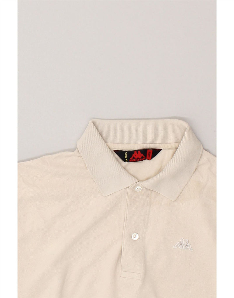 KAPPA Mens Polo Shirt Large Beige Cotton Vintage Kappa and Second-Hand Kappa from Messina Hembry 