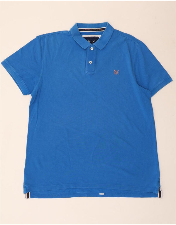 CREW CLOTHING Mens Polo Shirt XL Blue Cotton