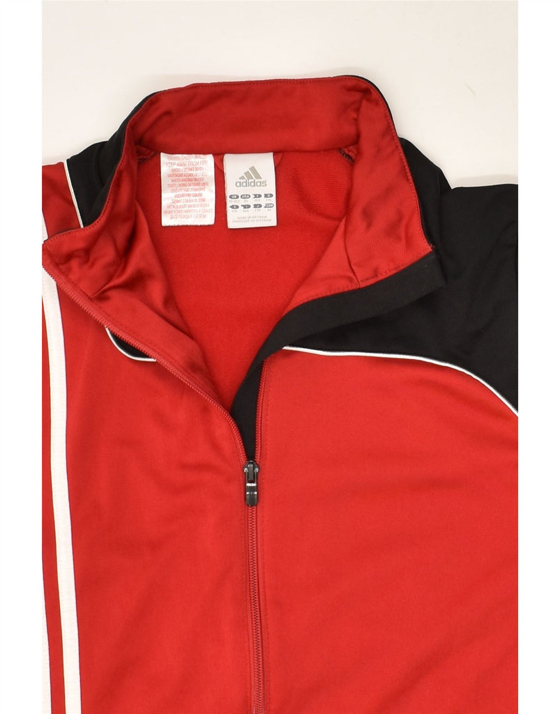 ADIDAS Boys Tracksuit Top Jacket 15-16 Years Red Colourblock Polyester | Vintage Adidas | Thrift | Second-Hand Adidas | Used Clothing | Messina Hembry 