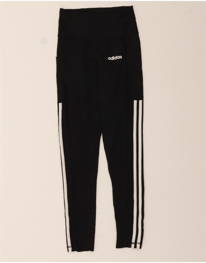 ADIDAS Womens Climalite Leggings UK 4/6 XS  Black Polyester Vintage Adidas and Second-Hand Adidas from Messina Hembry 