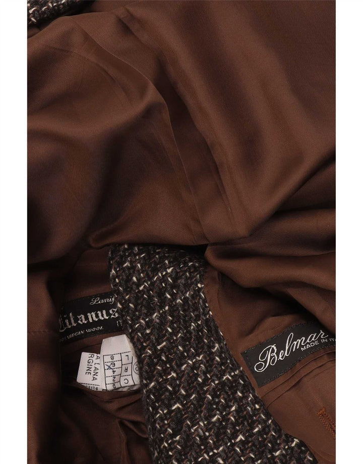 Belmar Womens 2 Button Blazer Jacket IT 52 XL Brown Flecked Virgin Wool