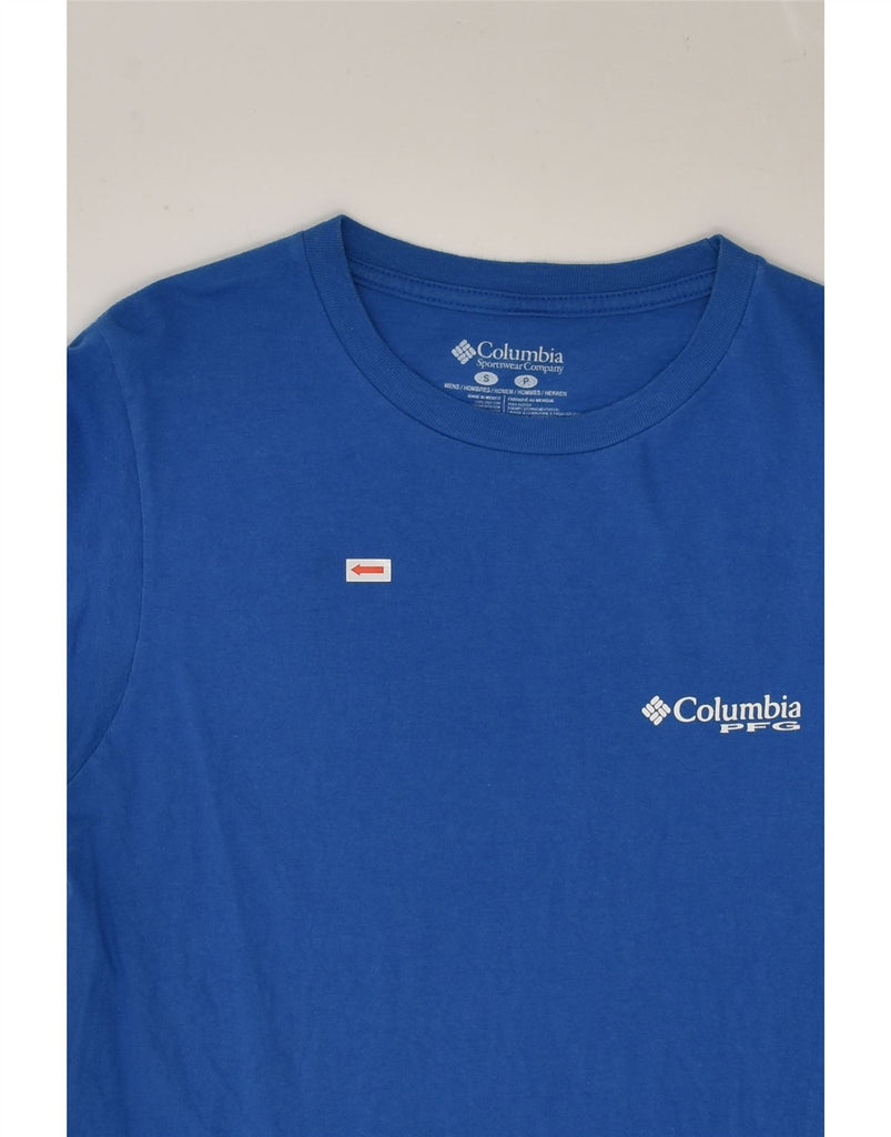 COLUMBIA Mens Graphic T-Shirt Top Small Blue Cotton | Vintage Columbia | Thrift | Second-Hand Columbia | Used Clothing | Messina Hembry 