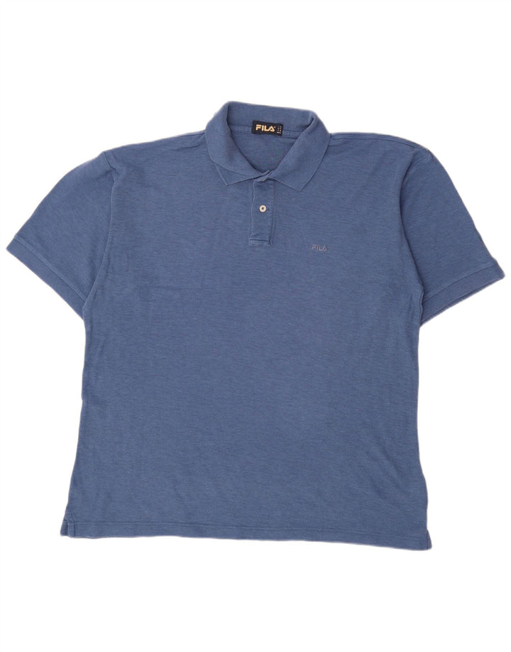 Fila Mens Polo Shirt IT 56 XL Blue Cotton