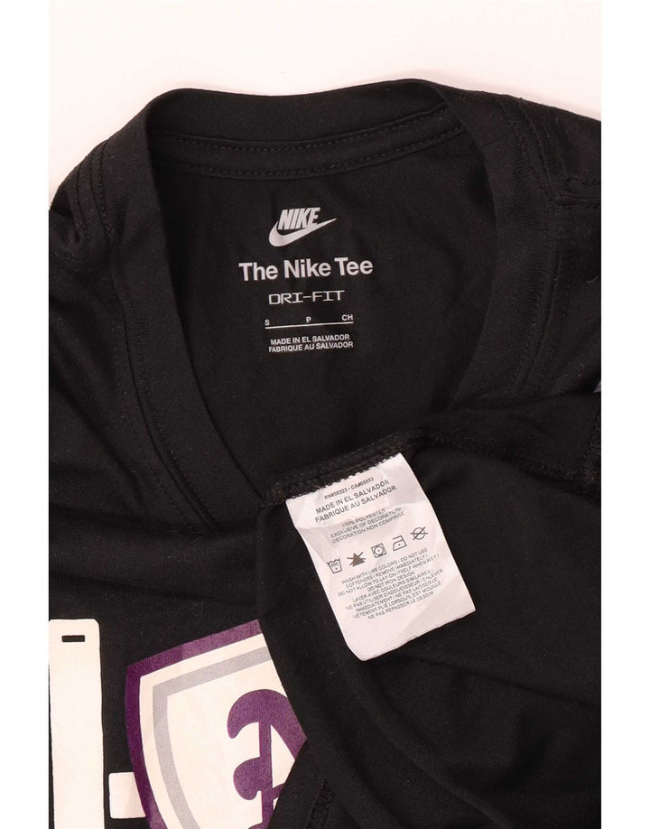 Nike Mens Dri Fit Graphic T-Shirt Top Small Black Polyester