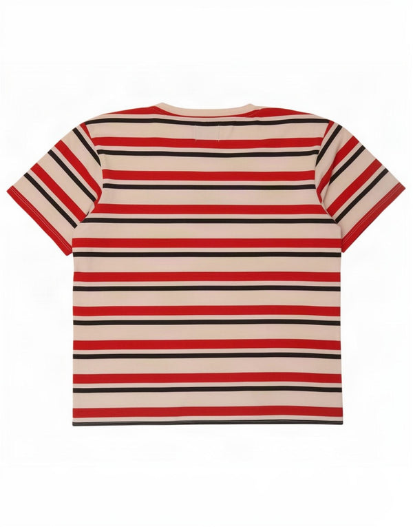 Guess Mens Graphic T-Shirt Top Large Multicoloured Striped Cotton