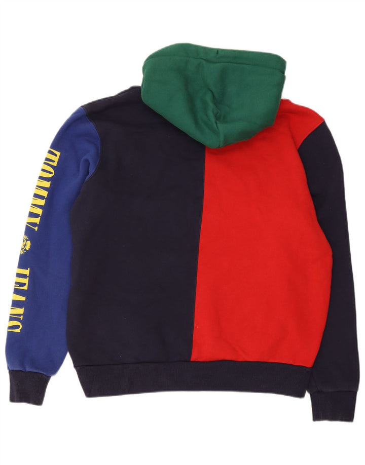 Tommy Hilfiger Mens Graphic Hoodie Jumper Medium Multicoloured Colourblock