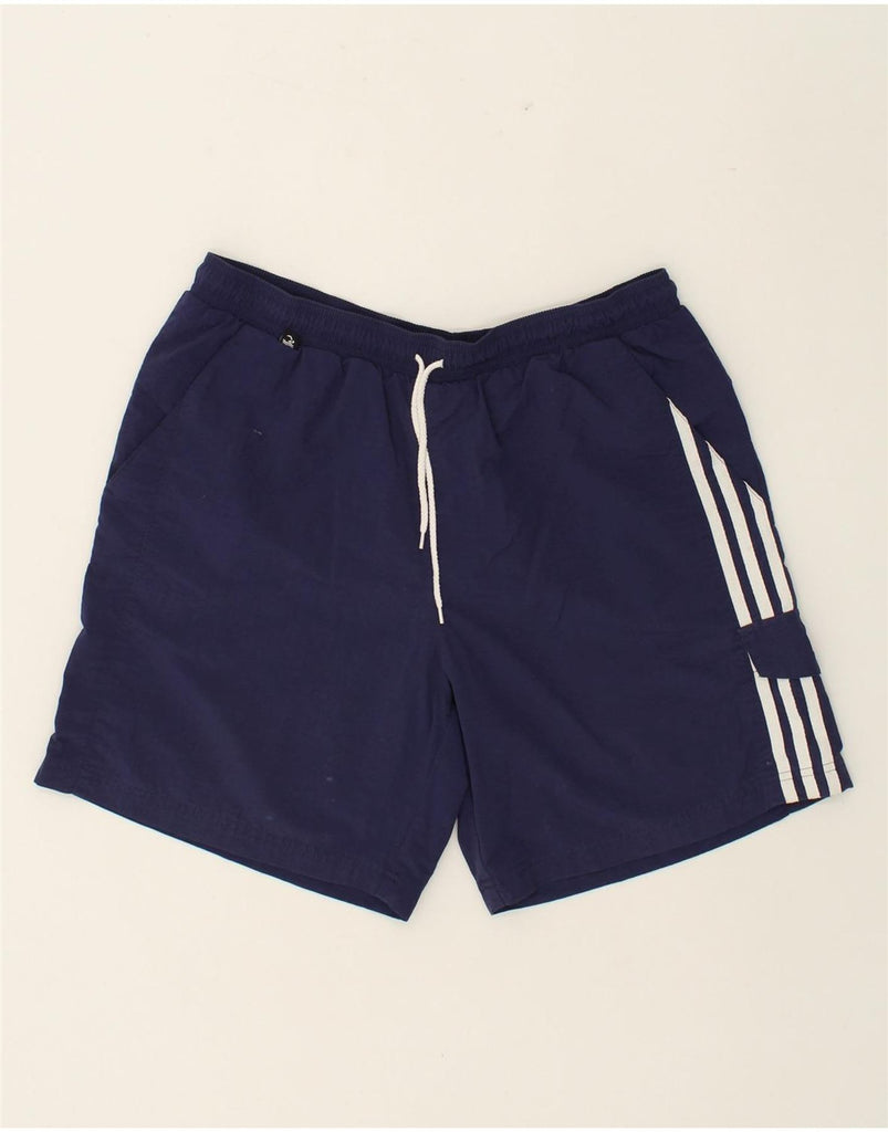 ADIDAS Mens Sport Shorts Medium Navy Blue Polyester | Vintage Adidas | Thrift | Second-Hand Adidas | Used Clothing | Messina Hembry 