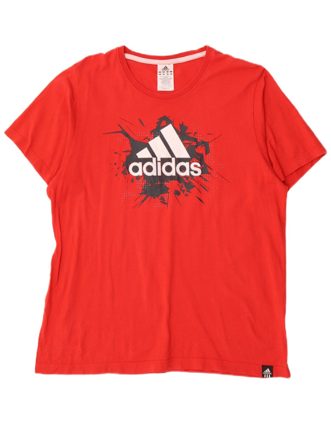 Adidas Mens Graphic T-Shirt Top Large Red Cotton