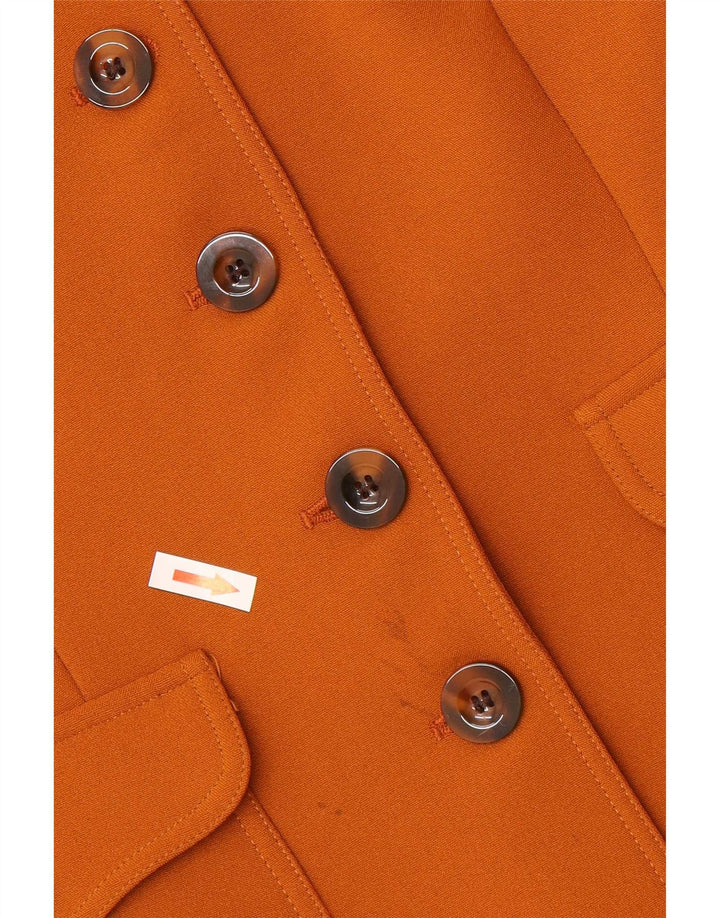 Swish Womens Military 6 Button Blazer Jacket IT 46 Large Brown Polyester