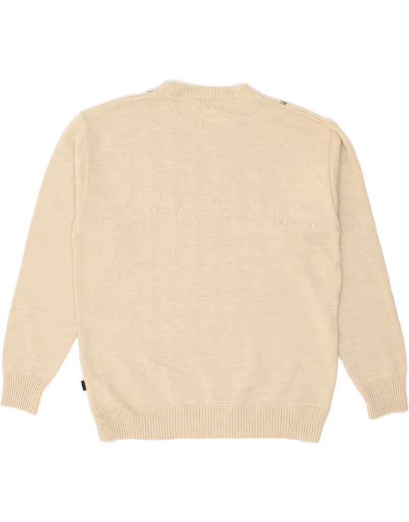 WESTBURY Mens Crew Neck Jumper Sweater Large Beige Striped New Wool Vintage WESTBURY and Second-Hand WESTBURY from Messina Hembry 