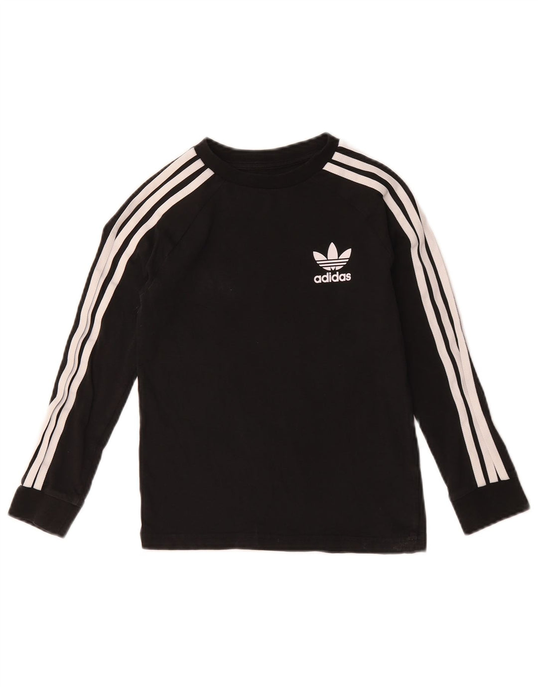 Adidas Boys Top Long Sleeve 7-8 Years Black Cotton