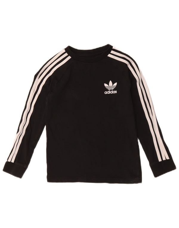 Adidas Boys Top Long Sleeve 7-8 Years Black Cotton