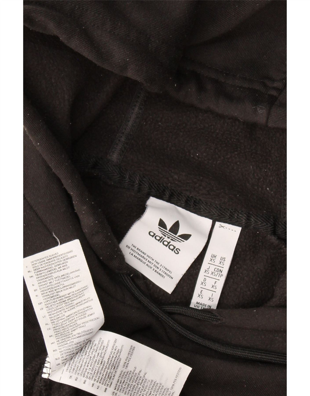 ADIDAS Mens Graphic Hoodie Jumper XS Black Polyester