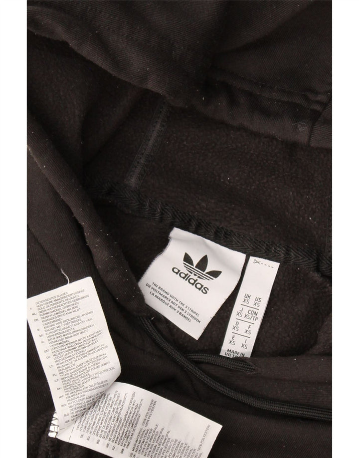 ADIDAS Mens Graphic Hoodie Jumper XS Black Polyester