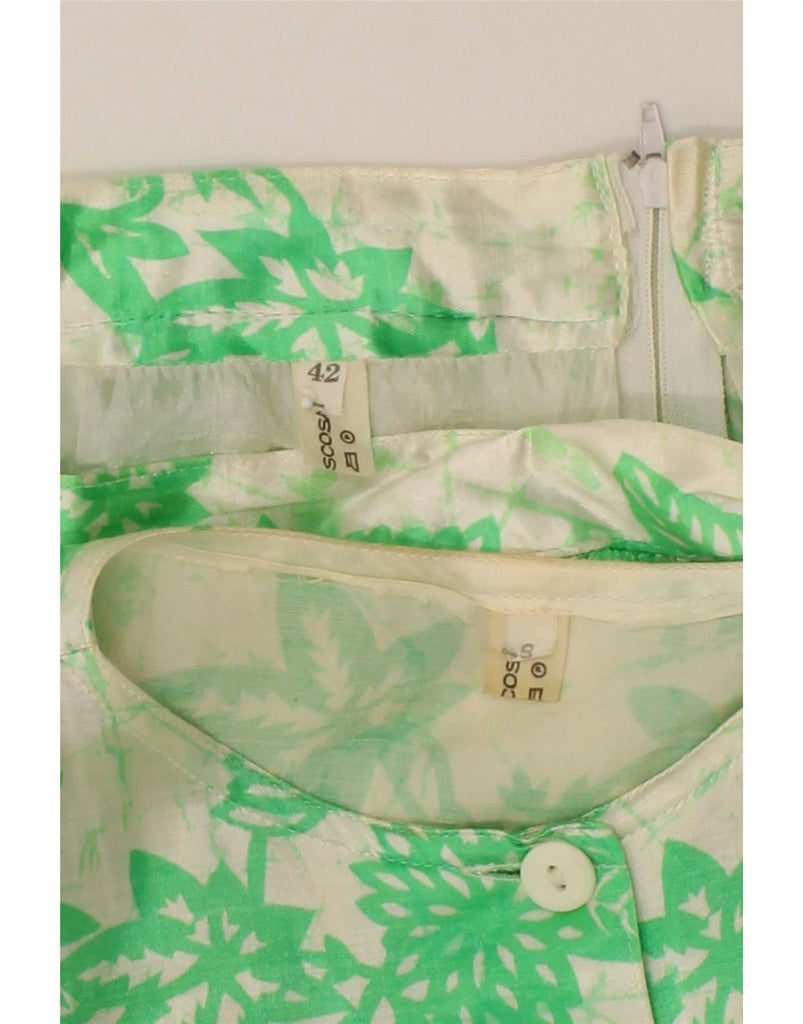 VINTAGE Womens 2 Piece Skirt Set IT 42 Medium W26  Green Floral Viscose Vintage Vintage and Second-Hand Vintage from Messina Hembry 