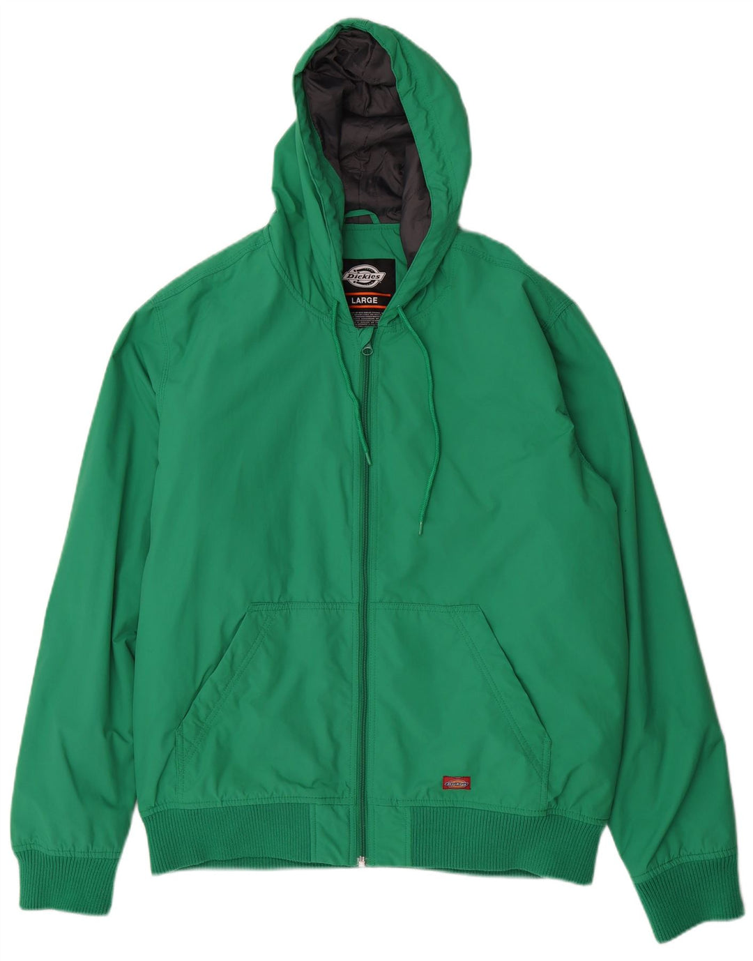 DICKIES Mens Hooded Bomber Jacket Large Green Polyamide