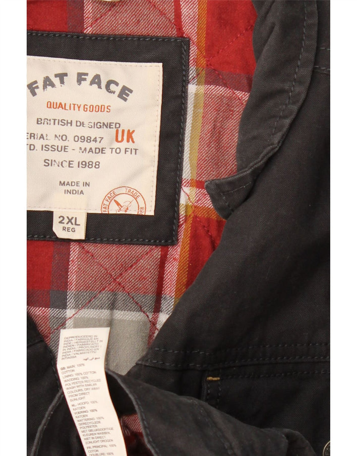 FAT FACE Mens Bomber Jacket UK 44 2XL Black Cotton