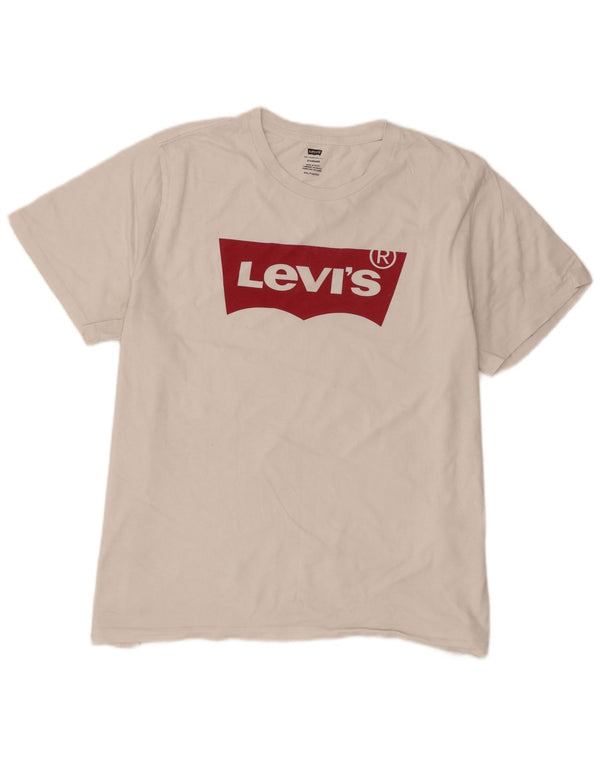 Levi's Mens Standard Fit Graphic T-Shirt Top 2XL White Cotton