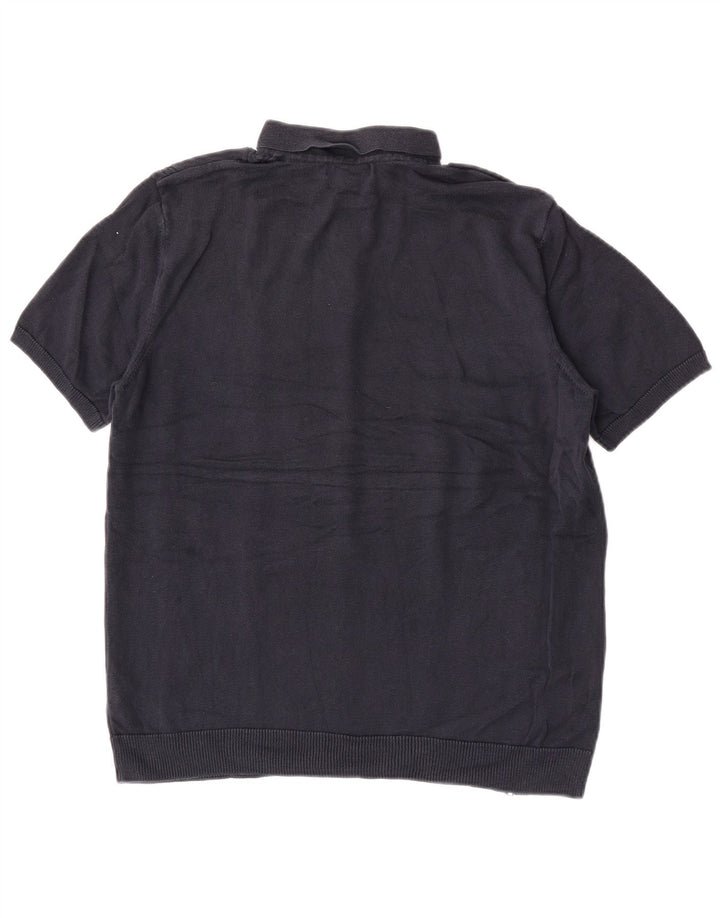 Marks & Spencer Mens Autograph Polo Neck Jumper Sweater Medium Navy Blue