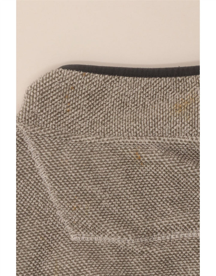 WEIRD FISH Mens Zip Neck Fleece Jumper XL Grey Polyester