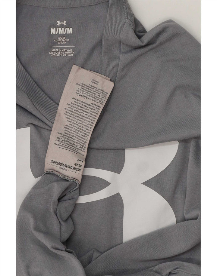 Under Armour Mens Loose Fit Graphic T-Shirt Top Medium Grey Cotton
