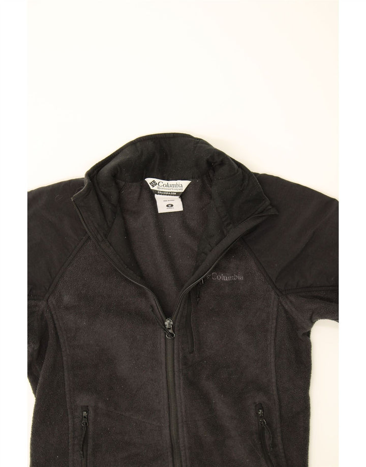 COLUMBIA Womens Fleece Jacket UK 12 Medium Black Polyester Vintage Columbia and Second-Hand Columbia from Messina Hembry 