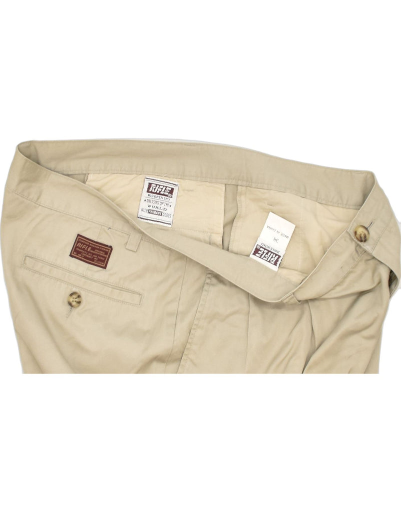 RIFLE Mens Pegged Chino Trousers W38 L32 Beige Cotton | Vintage | Thrift | Second-Hand | Used Clothing | Messina Hembry 