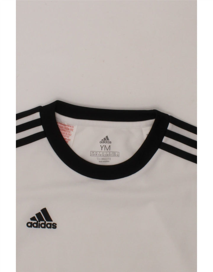 ADIDAS Boys Climalite Graphic T-Shirt Top 11-12 Years Medium  White Vintage Adidas and Second-Hand Adidas from Messina Hembry 