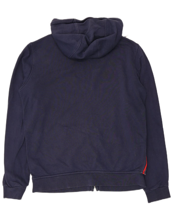 Iceberg Mens Graphic Zip Hoodie Sweater Large Navy Blue Striped Cotton