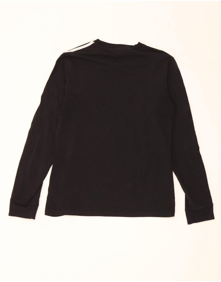 Adidas Womens Top Long Sleeve UK 12 Medium Black Cotton