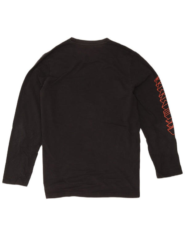 Adidas Mens Graphic Top Long Sleeve Large Black Cotton