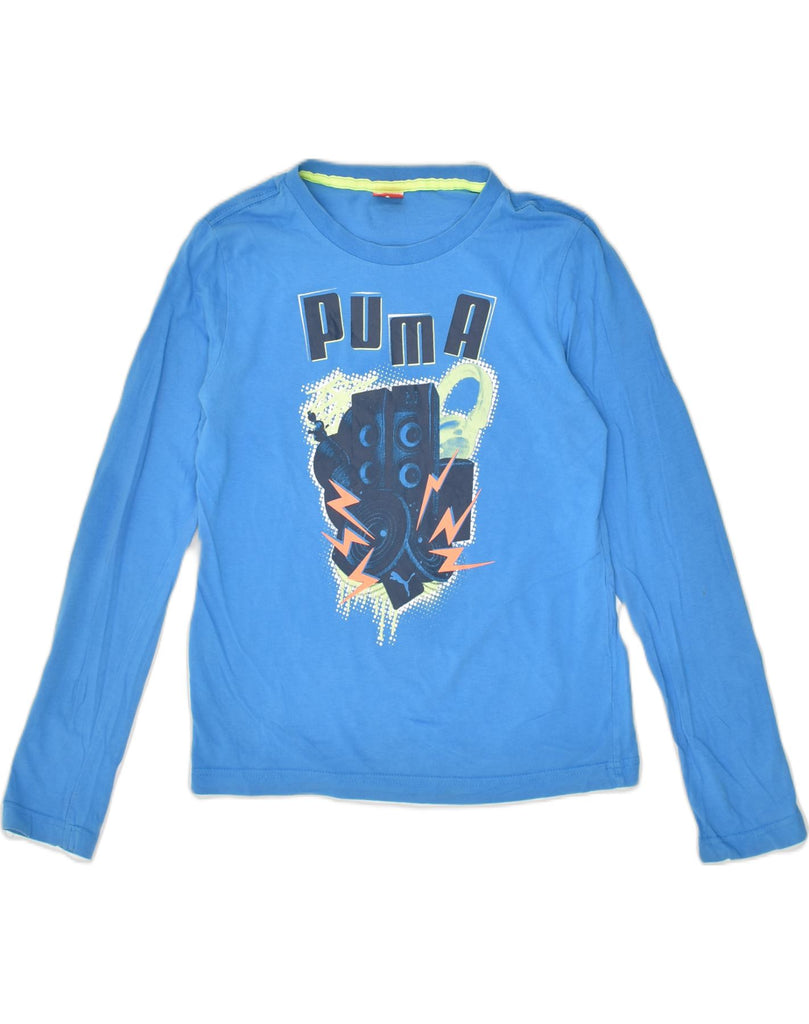 PUMA Boys Graphic Top Long Sleeve 11-12 Years Blue | Vintage Puma | Thrift | Second-Hand Puma | Used Clothing | Messina Hembry 