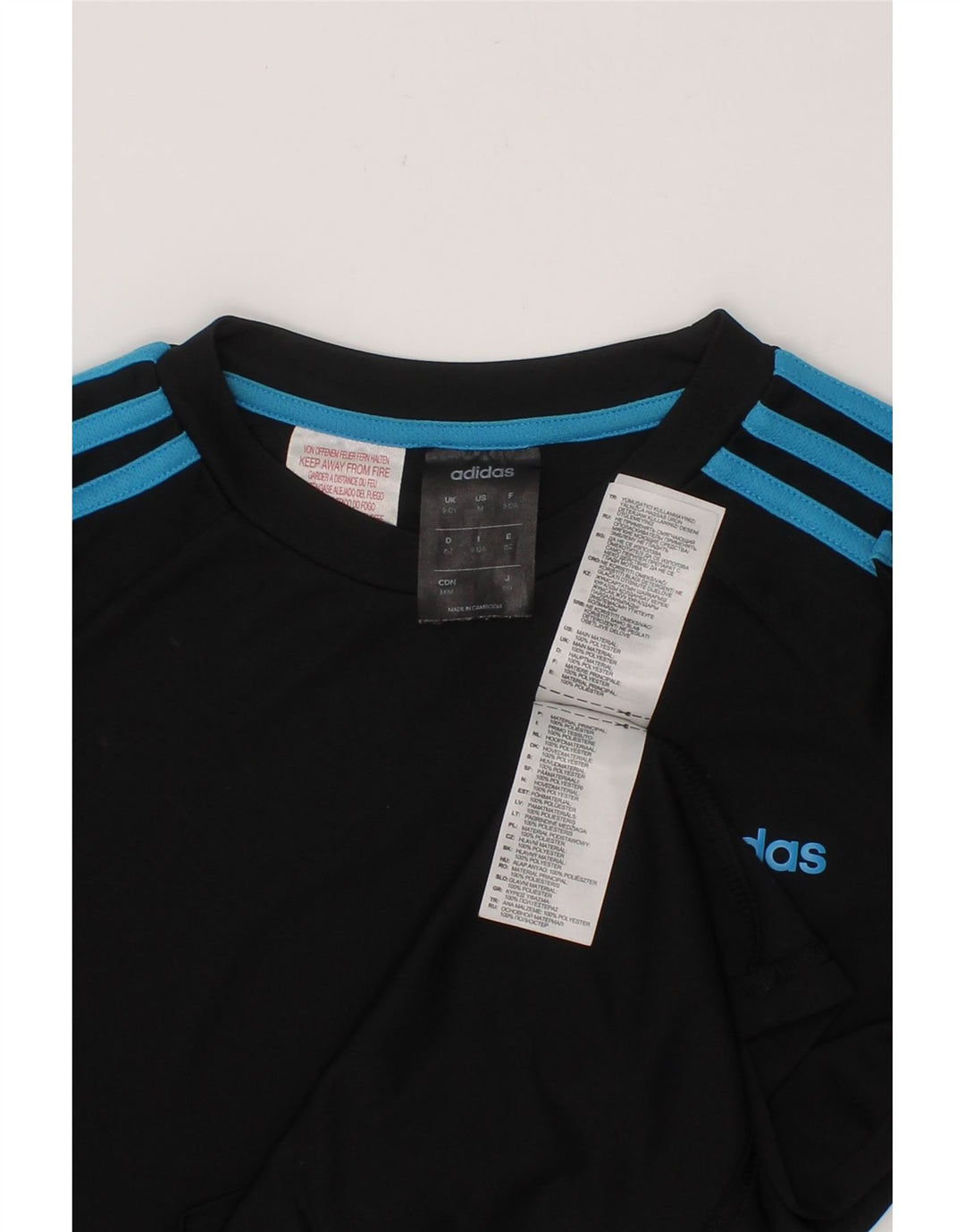 ADIDAS Boys T-Shirt Top 11-12 Years Black Polyester Vintage Adidas and Second-Hand Adidas from Messina Hembry 