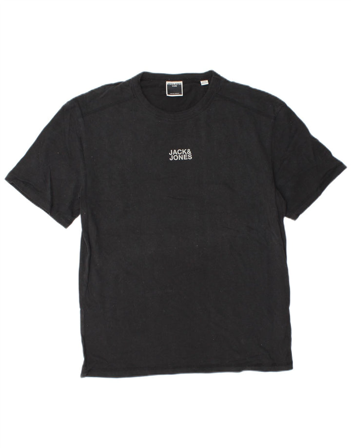 Jack & Jones Mens T-Shirt Top Small Black Cotton