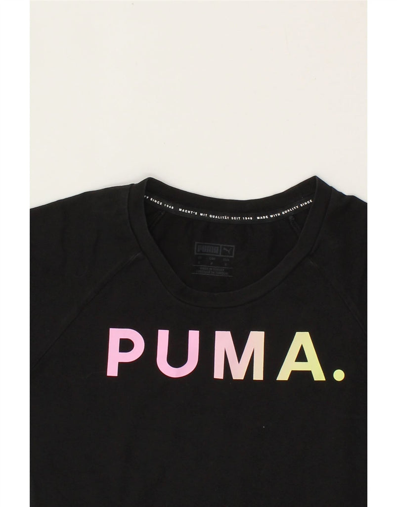 PUMA Womens Graphic Bodysuit UK 10 Small Black Cotton Vintage Puma and Second-Hand Puma from Messina Hembry 