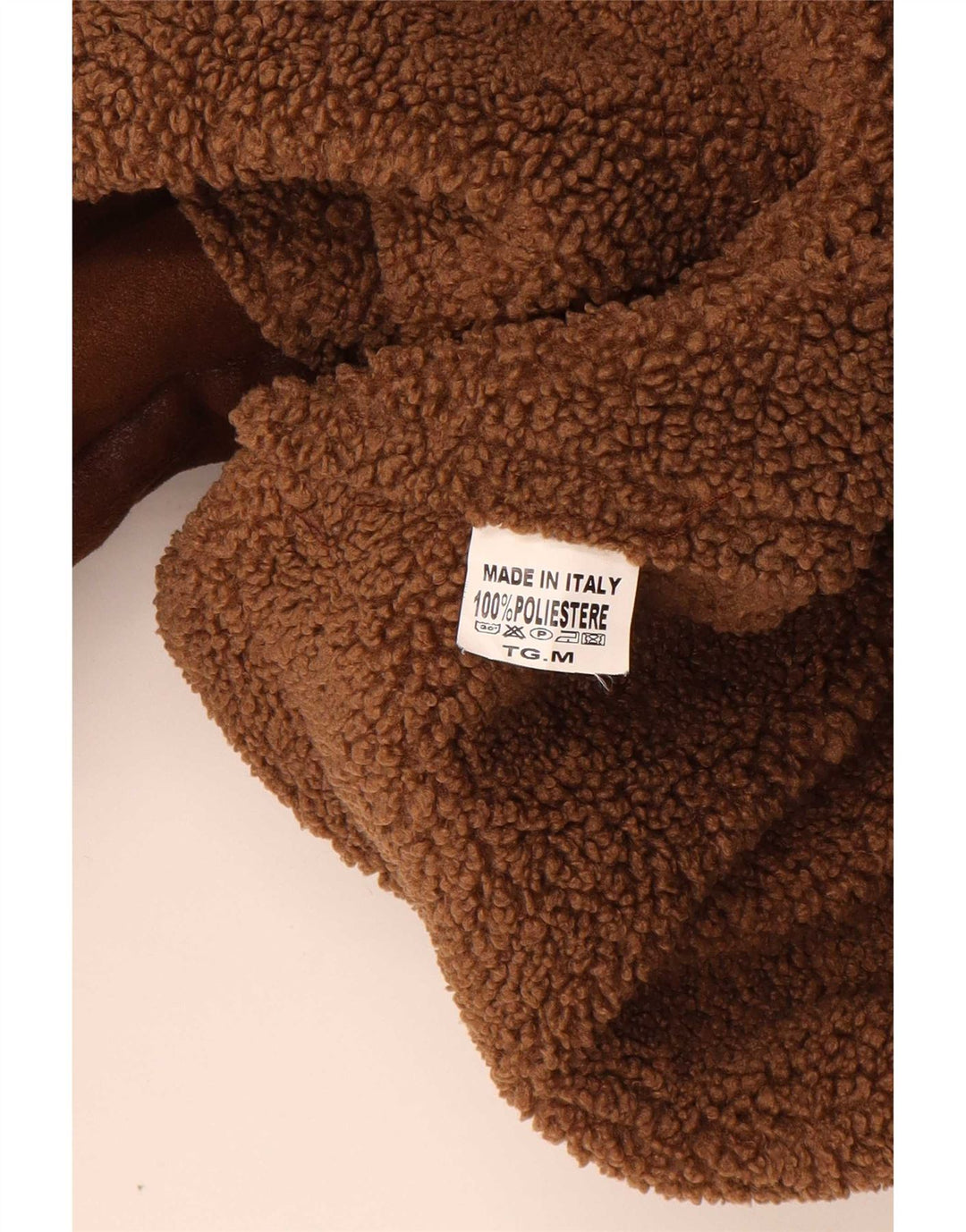 Vintage Womens 3/4 Sleeve Oversized Sherpa Jacket UK 14 Medium Brown