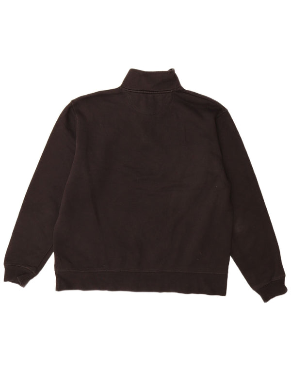 Zara Mens Zip Neck Sweatshirt Jumper Medium Black Cotton