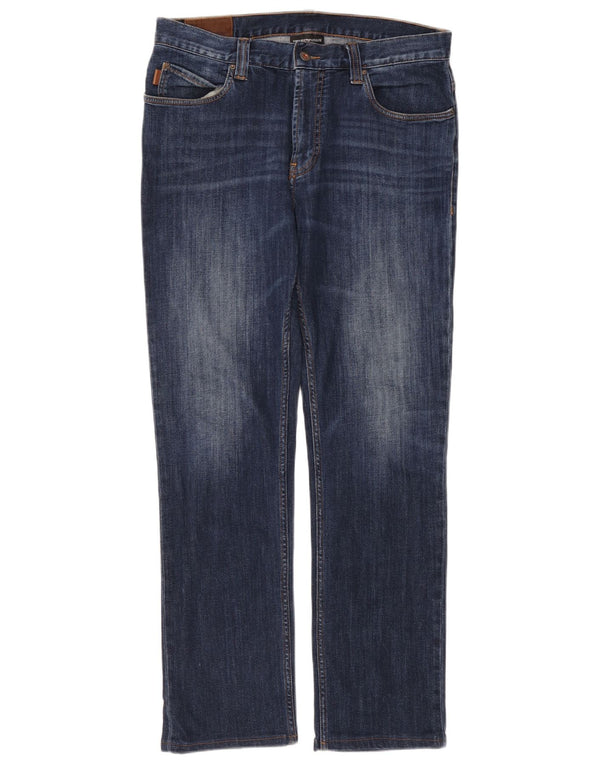 Emporio Armani Mens Straight Jeans W33 L30 Blue Cotton
