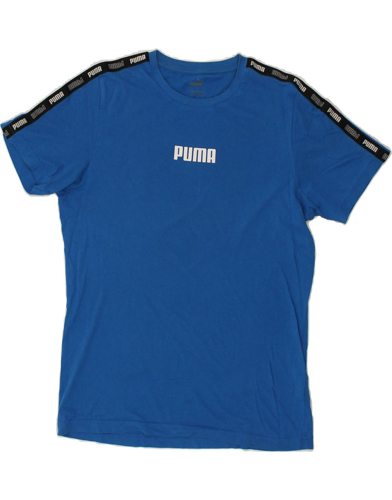 PUMA Mens Graphic T-Shirt Top Small Blue Cotton Vintage Puma and Second-Hand Puma from Messina Hembry 